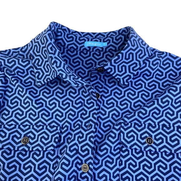 NWOT JMclaughlin Lawrence Geometric Sheath Dress in Blue - Picture 5 of 7